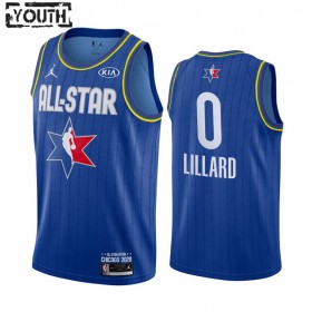 Dres NBA Portland Trail Blazers Damian Lillard 0 2020 All-Star Jordan Brand Plava Swingman - Dječji